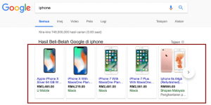 Iklan jual beli di Google Search Results