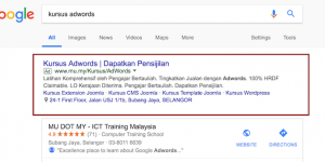 Iklan teks di Google Search Results